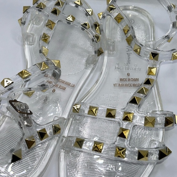 Clear Sandals with Gold Studs - Picture 3 of 4